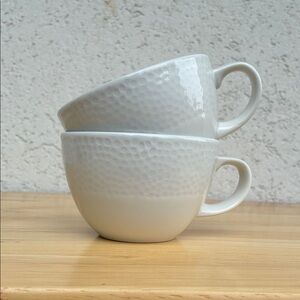 Churchill England white textured 8 oz mugs  set of 2